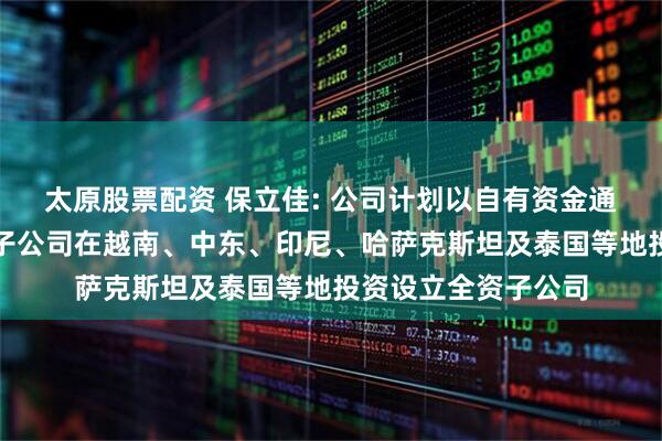 太原股票配資 保立佳: 公司計劃以自有資金通過位于香港的全資子公司在越南、中東、印尼、哈薩克斯坦及泰國等地投資設立全資子公司