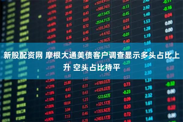 新股配資網 摩根大通美債客戶調查顯示多頭占比上升 空頭占比持平